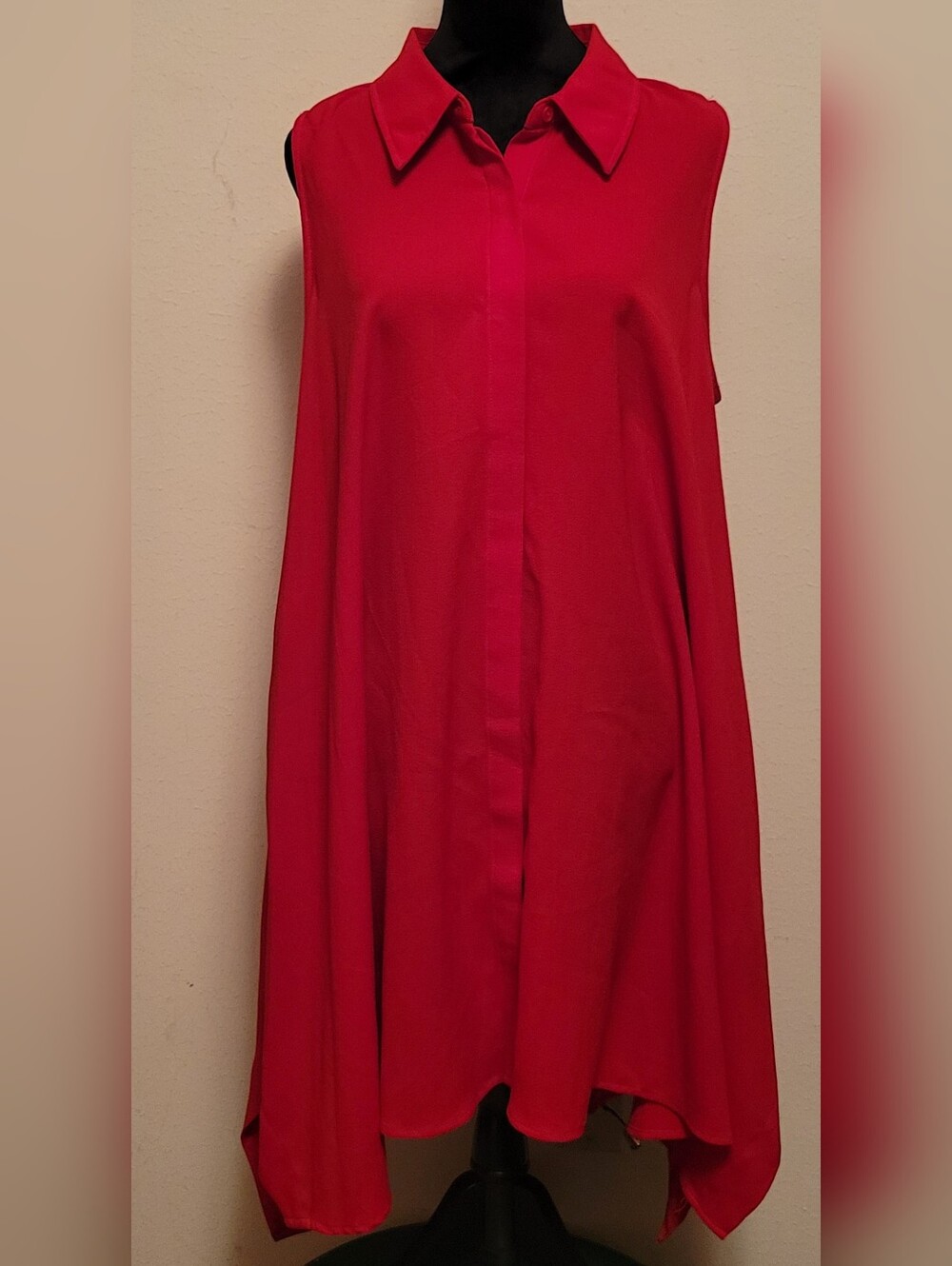 Sharagano Sleeveless Red A-Line Dress